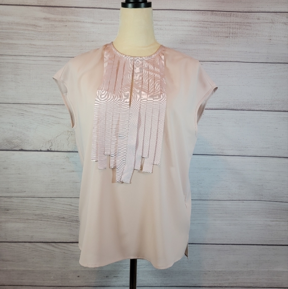 J.Crew grosgrain ribbon blouse blush size 0 - Picture 1 of 6